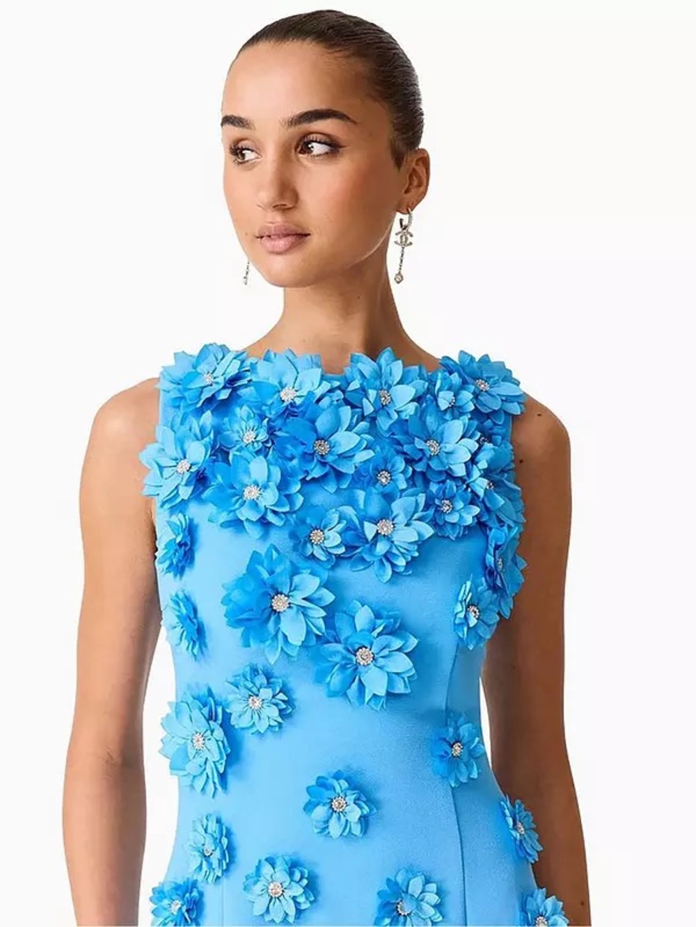 Elliatt Dali Floral Applique Gown in Blue - Picture 13 of 17